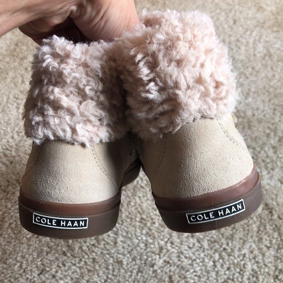 Cole Haan Nantucket Cozy Ankle Boot buckle suede shoe shearling size 7.5 - Picture 6 of 10